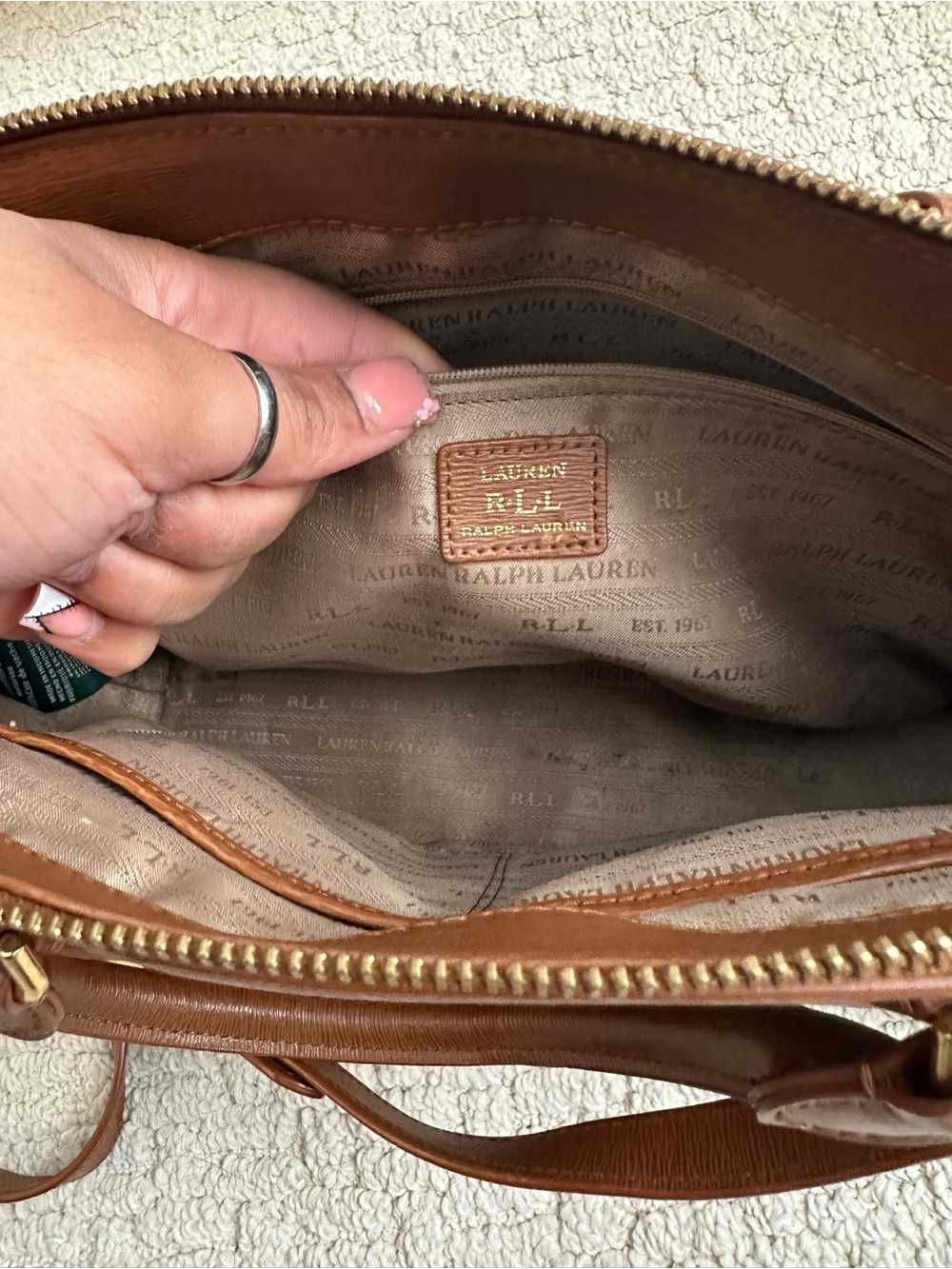 Ralph Lauren Tan Leather Satchel - Picture 6 of 9